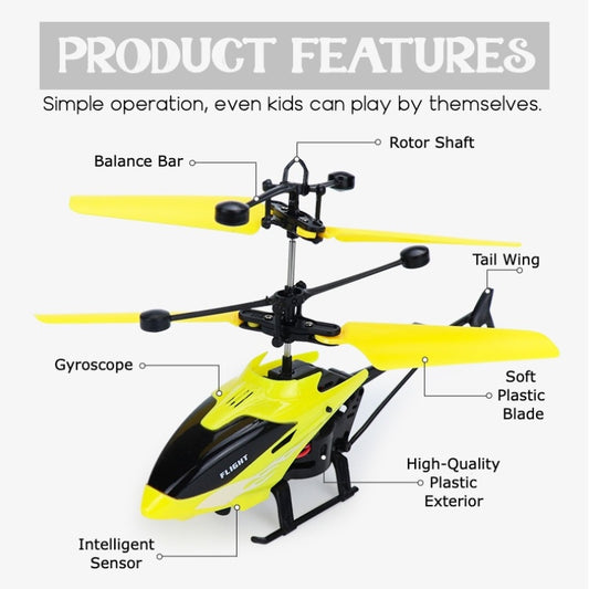 Rechargeable Mini RC Helicopter - Infrared Gesture-Sensing Flying Toy for Kids