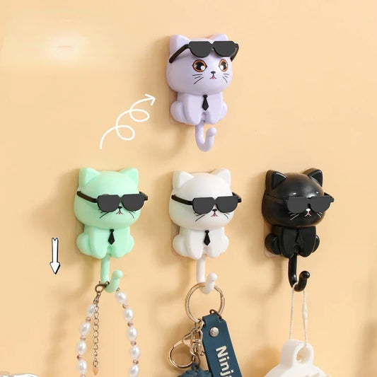 Cartoon Gravity Sunglasses Hook - No-Punch Wall-Mounted Adhesive Key Hanger