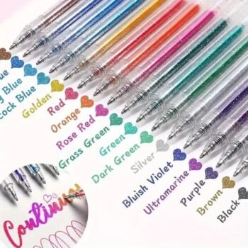 12pcs Color-Changing Glitter Gel Pens – Creative Highlighters for Art, Drawing & Office Supplies