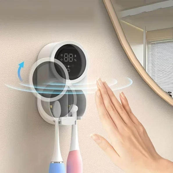 Auto-Induction UV Toothbrush Sterilizer - USB Rechargeable & Digital Display