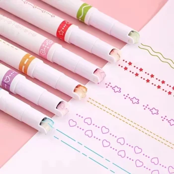 Set of 6 Mixed Flower Fine Line Pens – PVC, Perfect for Notes, Marking & Gift Giving