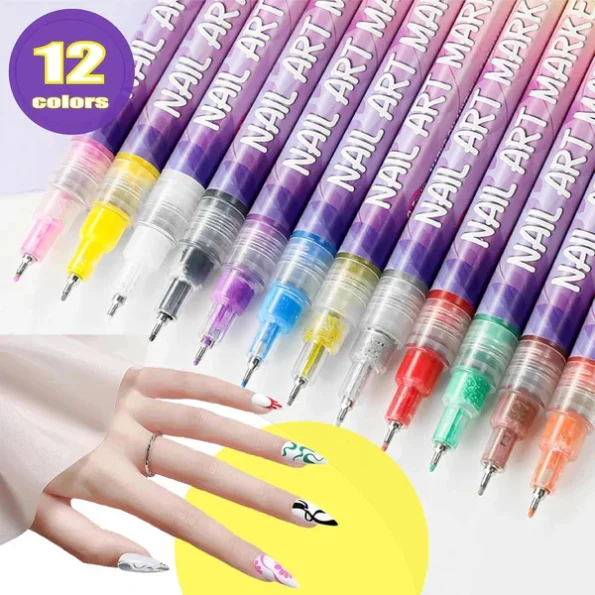 Nail Art Pens Set – 12 Colors to Create Your Own Nail Designs 4