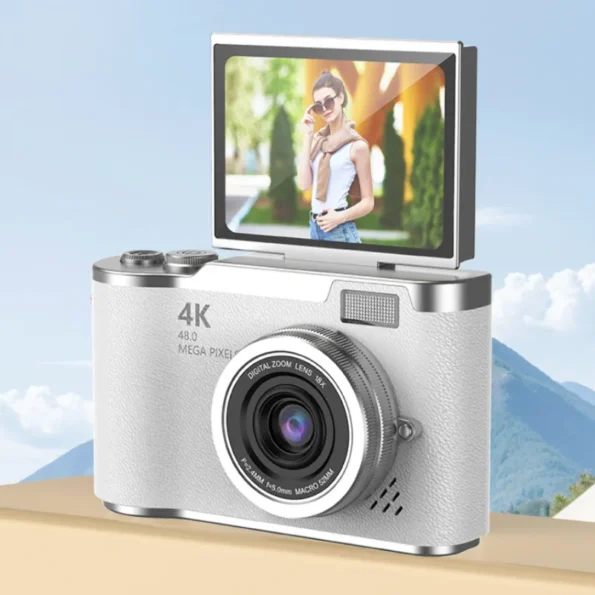 Retro CCD 4K Digital Camera - HD High Pixel, Self-Timer, Mobile Upload for Travel & Students
