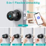 Spherical Smart Fingerprint Door Lock – Bluetooth APP Control, Keyless Entry for Interior Wooden Doors