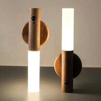 Smart Motion Sensor Wooden Light – Desk, Wall, Outdoor & Emergency Ready