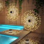 Solar Fence Colorful Mandala Projection Light 1