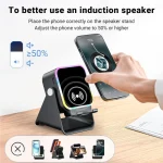 5-in-1 Smart Desk Lamp & Speaker – Wireless Audio, Folding Phone Holder with Charging