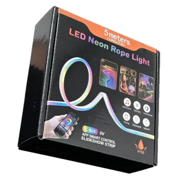 Smart RGB LED Neon Rope Light – App Control, Music Sync & Running Water Effects